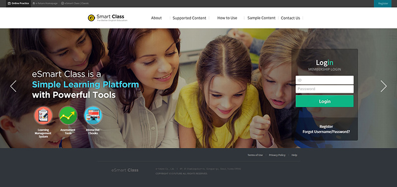 e-future's online learning website, eSmartClass