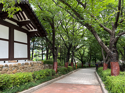 The walkway in Hwadojin Park and the Hwadojin exhibition
