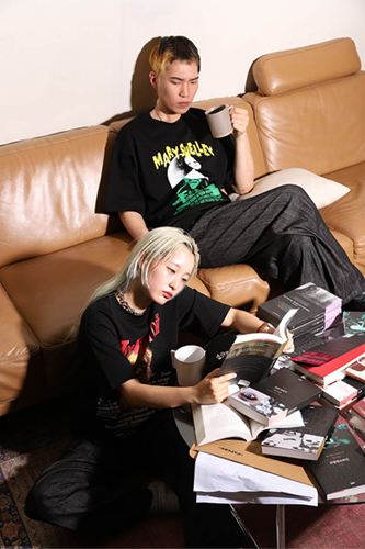 Traktat and Munhakdongne Publishing’s collaboration: “TOUR” t-shirts created by representative writers of the World Literature Series (Source: Traktat)